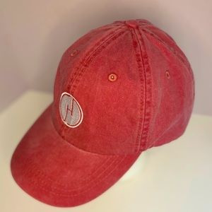 Adams Headwear - Mystery GHD Logo - Red Denim Adjustable Strapback Trucker Cap.